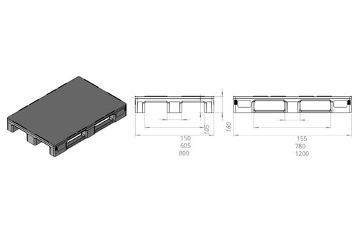 משטח דולב MV 800 אטום 120*80*h15
