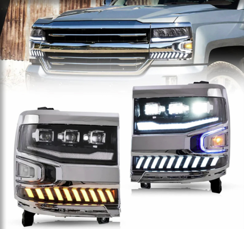פנסים קדמיים עם עדשות chevrolet silverado 2014-2018 full (6006) led