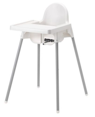 כיסא אוכל עם מגש נשלף UNO - לבן