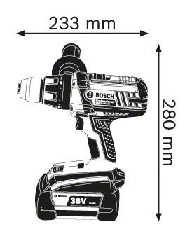 מברגה/מקדחה נטענת BOSCH GSR 36VE-2 LI