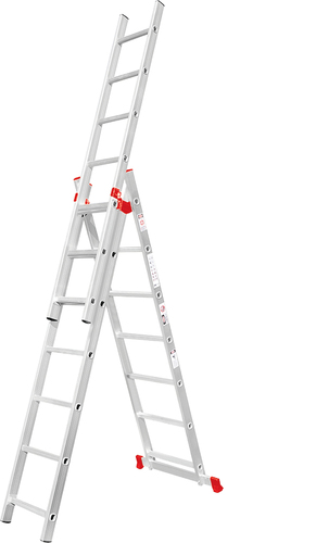 סולמות ג' מקצועיים אלומיניום שחילים 3 חלקים