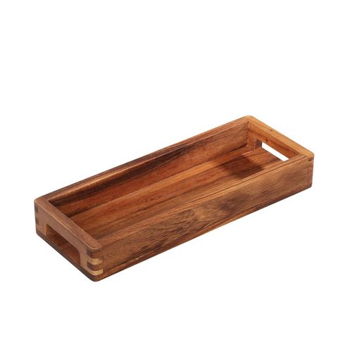 מגש ידיות מלבני XS עץ שיטה serving tray acacia
