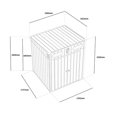מחסן פלסטיק אפור KingCenter PENT 6X6