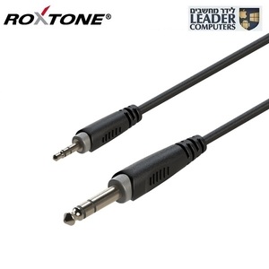 כבל אודיו 3.5 מ"מ ל-PL6.35 סטריוא באורך 1 מטרים | Roxtone Samurai RACC280L1