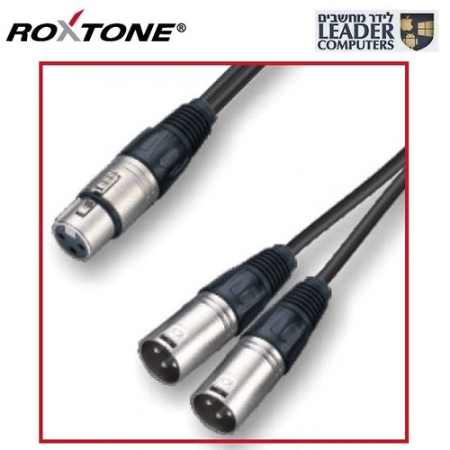 כבל מפצל XLR מ- XLR נקבה ל-2 XLR זכר באורך 20 ס
