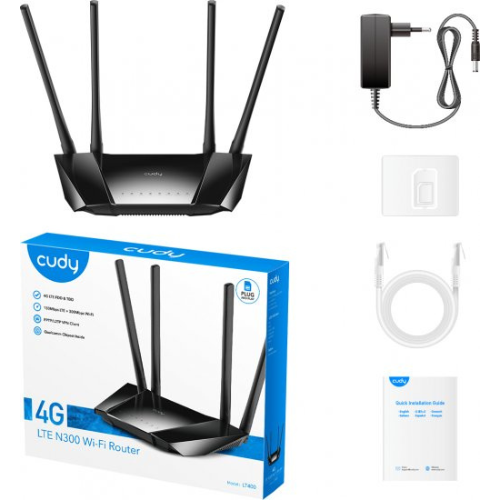ראוטר סלולרי Cudy 4G LTE 300Mbps Wireless LT400