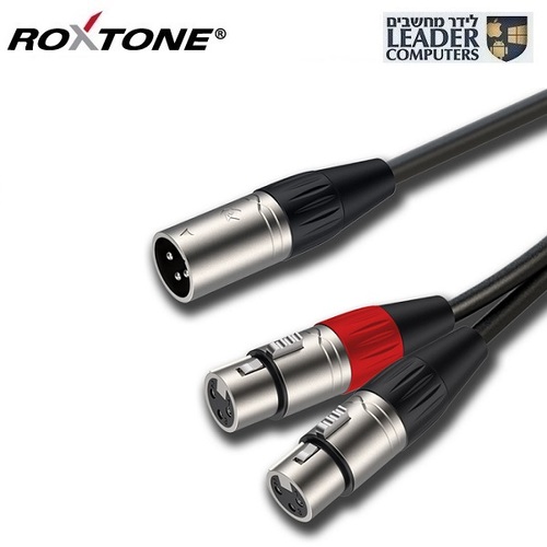 כבל מפצל XLR מ- XLR זכר ל-2 XLR נקבה באורך 20 ס
