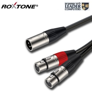כבל מפצל XLR מ- XLR זכר ל-2 XLR נקבה באורך 20 ס"מ | Roxtone Smart SAYC610L0002