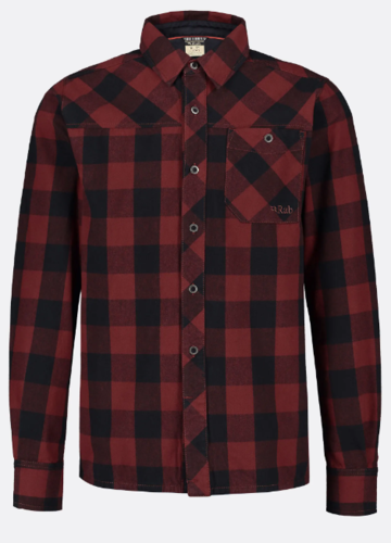 חולצת כותנה מכופתרת לגברים Boundary Shirt  שחור/אדום – RAB