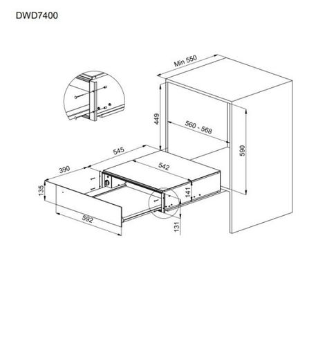 מגירת חימום דגם DWD7400 דה דיטריש De Dietrich 