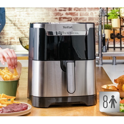סיר טיגון דיגיטלי ללא שמן 6.5 ליטר Tefal דגם Easy Fry & Grill XXL EY801D27 | יבואן רשמי