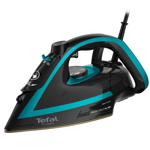 מגהץ אדים Tefal 3000W טפאל Puregliss FV8066EO  תוצרת צרפת | יבואן רשמי 5 שנים אחריות