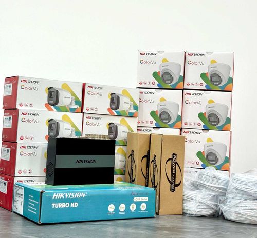 קיט 8 מצלמות צינור  + מערכת הקלטה אנלוגי 3K מבית HikVision COLORVIEW