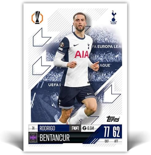 קופסת פח מיני עם 28 קלפי כדורגל + 3 קלפים מיוחדים Assists of the Game מאץ' אטאק Match Attax ליגת האלופות 2024/2025 (מגוון)