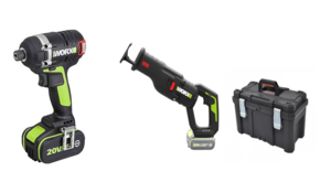 מסור חרב נטען WU501.9 + מברגת אימפקט WU290 20V  BRUSHLESS WORX [ סוללה + מטען ]