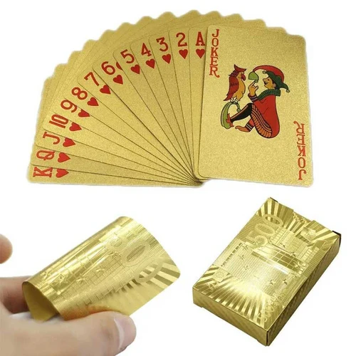 חפיסת קלפים בצבע זהב GoldenCards יורו/דולר