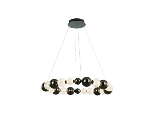 תלוי קריסטל שחור LED 92W