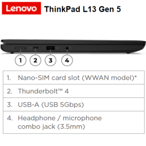 מחשב נייד Lenovo ThinkPad L13 Gen5 13.3"-U5-16GB-512GB-W11p