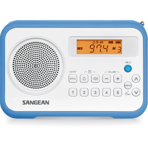 רדיו אנלוגי Sangean PR-D18 AM/FM - צבע לבן/ כחול שנה אחריות ע