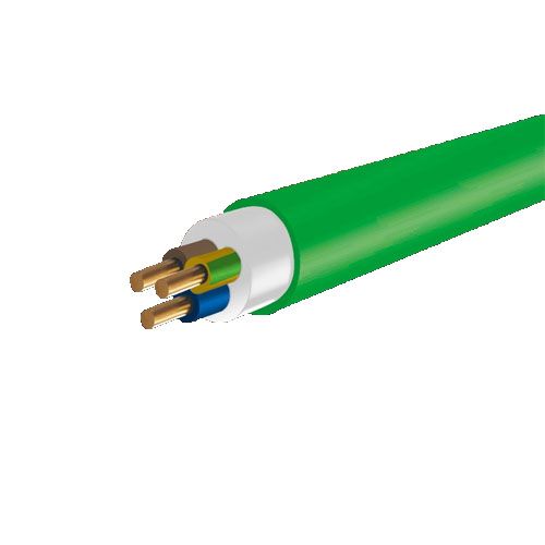 כבל חשמל ירוק קשיח עם 3 גידים N2XY 3x4mm - (מחיר ל-1 מטר)