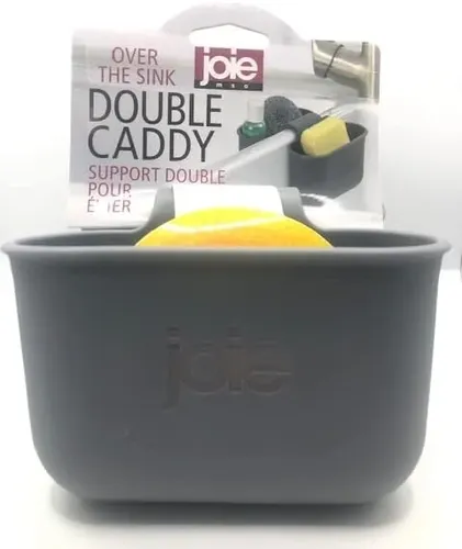 מתקן כפול לספוג/סקוץ' כלים לכיור JOIE מתוך קולקציית דיספנסרים ומתקנים לסקוץ' במטבח (צילום חומר הגלם) - עשוי מחומרים עמידים בפני לחות וחלודה לאורך