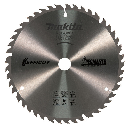 להב וידיה לעץ 190 מ״מ 45 שיניים מתאים ל MAKITA DHS710 מקיטה