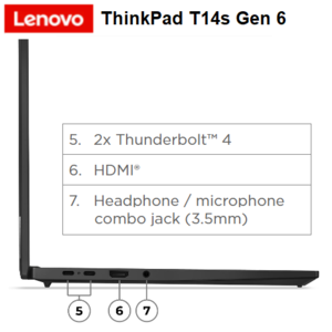 מחשב נייד Lenovo Thinkpad T14s Gen6 Snapdragon 14"-TOUCH-X1E-32GB-1TB-W11p