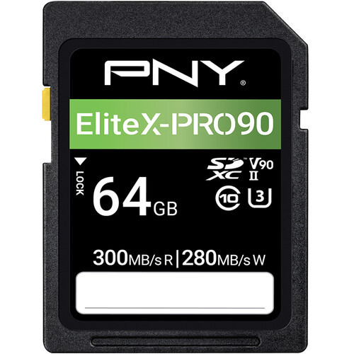 כרטיס זיכרון PNY 64GB EliteX-PRO 90 UHS-II SDXC