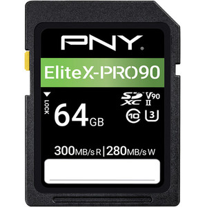 כרטיס זיכרון PNY 64GB EliteX-PRO 90 UHS-II SDXC