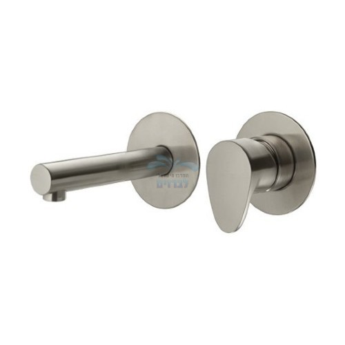 כיסוי חיצוני לברז קיר לכיור רחצה Wave חמת 305101 | פיה קצרה | כרום מוברש F16S