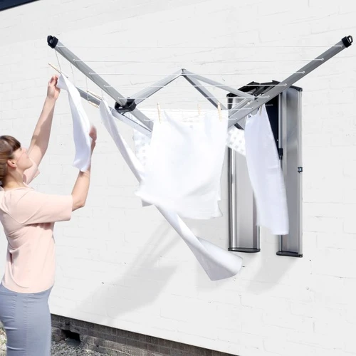 מתלה כביסה מתקפל  WallFix מכסה נירוסטה 24 מטר Brabantia 