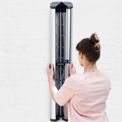 מתלה כביסה מתקפל  WallFix מכסה נירוסטה 24 מטר Brabantia 04