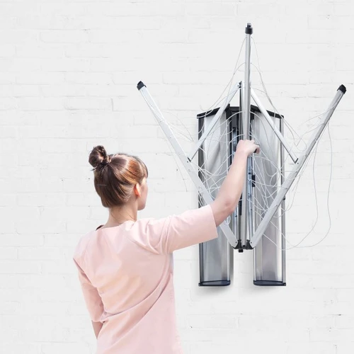 מתלה כביסה מתקפל  WallFix מכסה נירוסטה 24 מטר Brabantia 08