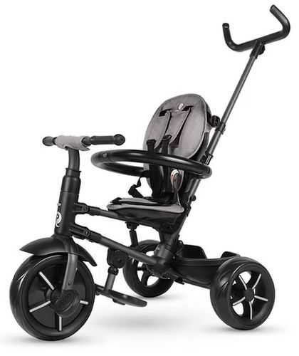 תלת אופן מתקפל ריטו סטאר Rito Star עם גגון XXL, גב גבוה וידית חדשה - שחור Q Play