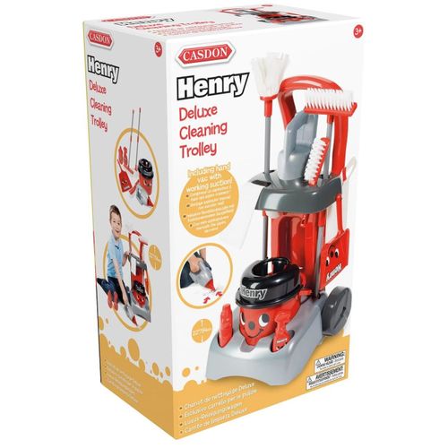 עגלת כלי ניקוי Henrey דלוקס עם שואב אבק חשמלי אפקט שאיבה ואביזרים נוספים 