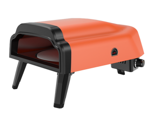 טאבון פיצה ביתי עם אבן מסתובבת בצבע כתום דגם PH-14-G-P 