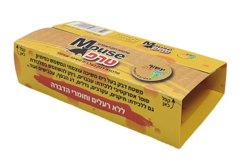 מאוס טרפ - מלכודת דבק לעכברים עם ריח משיכה - קרטון 72 יחידות