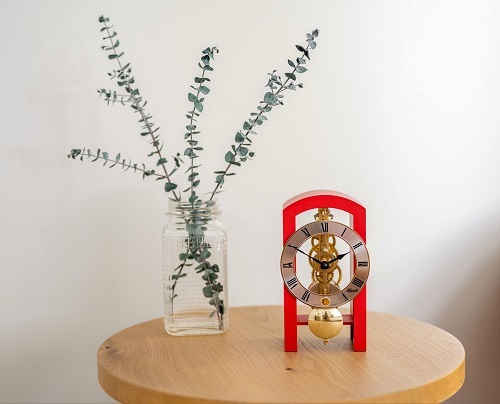 שעון שולחני מכני סקלטון מכני 14 יום  HERMLE