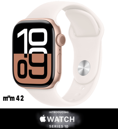 שעון חכם Apple Watch Series 10 42mm Aluminum Case Rubber Sport Band GPS 