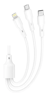 כבל טעינה 3 ב-1 משולב Cycle CY-3IN1 PLUS 2.4A (אייפון/אייפד, מיקרו, טייפ סי - Lightning, Micro, Type-C)