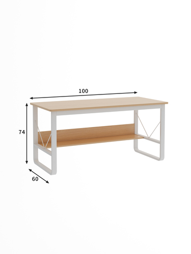 שולחן מחשב דגם עודד - אלון בהיר