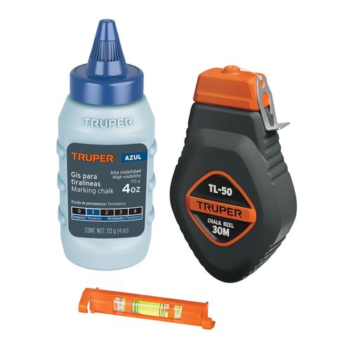 אנך סימון מהיר 30 מ' עם מיכל צבע + עינית פלס TRUPER