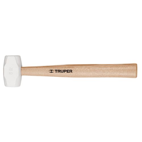 פטיש גומי לבן 227 גרם 8oz ידית עץ TRUPER