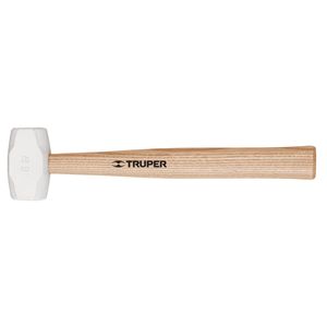 פטיש גומי לבן 227 גרם 8oz ידית עץ TRUPER