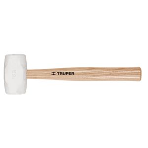 פטיש גומי לבן 454 גרם 16oz ידית עץ TRUPER