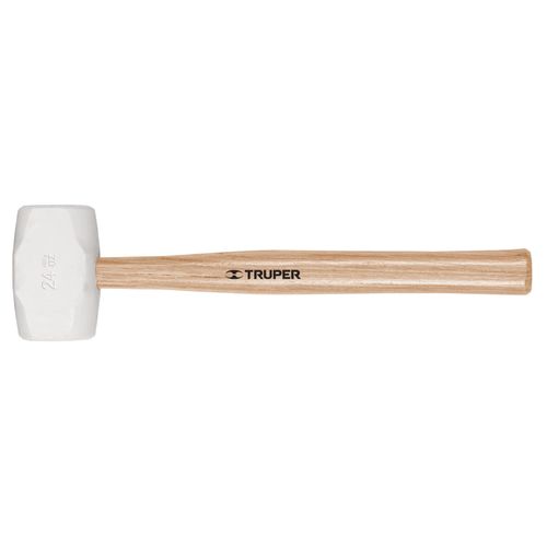 פטיש גומי לבן 680 גרם 24oz ידית עץ TRUPER