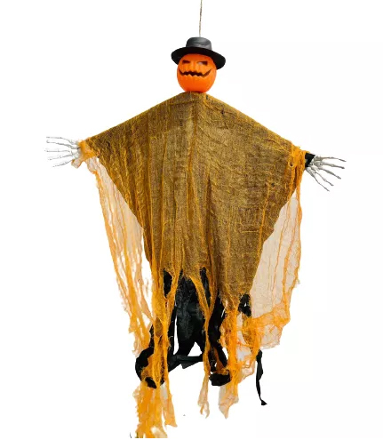 קישוט רוח רפואים כתומה ראש דלעת - 90 ס