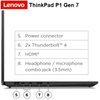 מחשב נייד Lenovo ThinkPad P1 Gen7 16"-WQXGA-U7-32GB-1TB-RTX2000-W11p