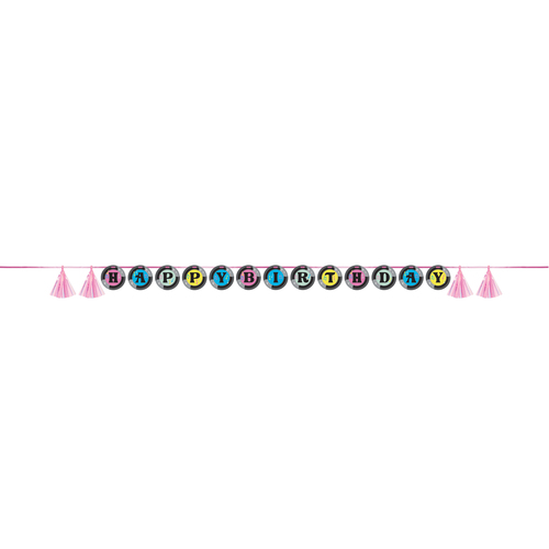 שרשרת אותיות HAPPY Birthday וקישוטי טאסל