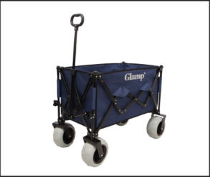 GLAMP עגלת שטח מתקפלת עם גלגלי בלון – כחול עוצמתי לנוחות מקסימלית